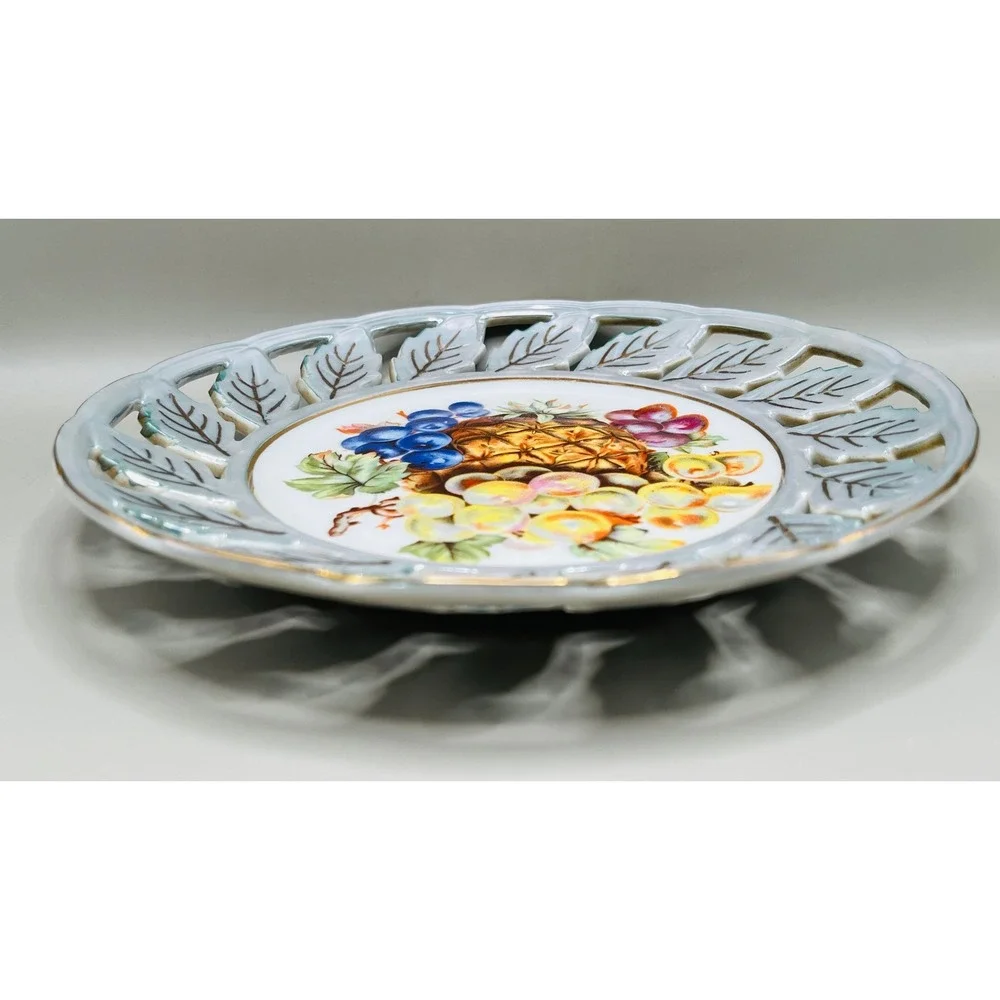 Royal Halsey Very Fine‎ China Pierced Leaf Edge Plate Vtg 8